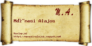 Ménesi Alajos névjegykártya